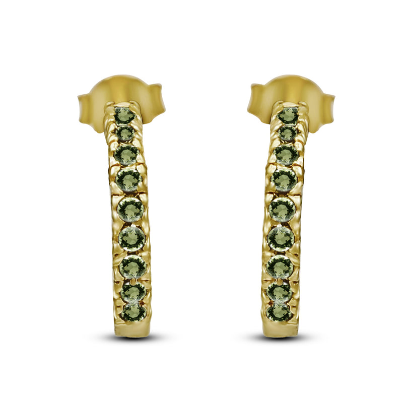 1.5 MM Round - 18k Gold Vermeil - Moldavite Faceted Earrings - MDS1 Catalogue