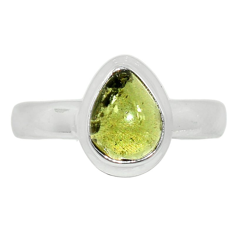 Moldavite Cabochon Ring - MDVR29