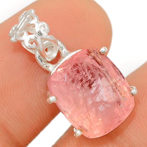 0.8" Claw - Faceted Morganite Pendants - MGFP355