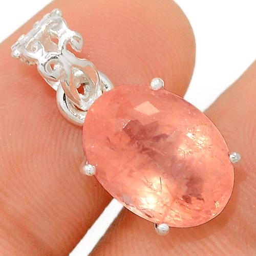0.8" Claw - Faceted Morganite Pendants - MGFP357