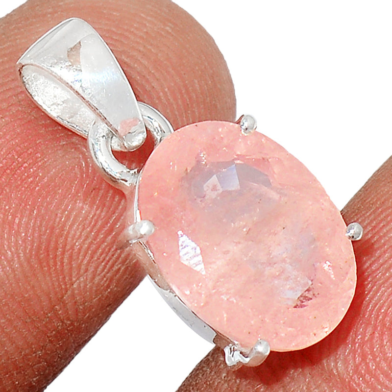 0.8" Claw - Morganite Faceted Pendants - MGFP400