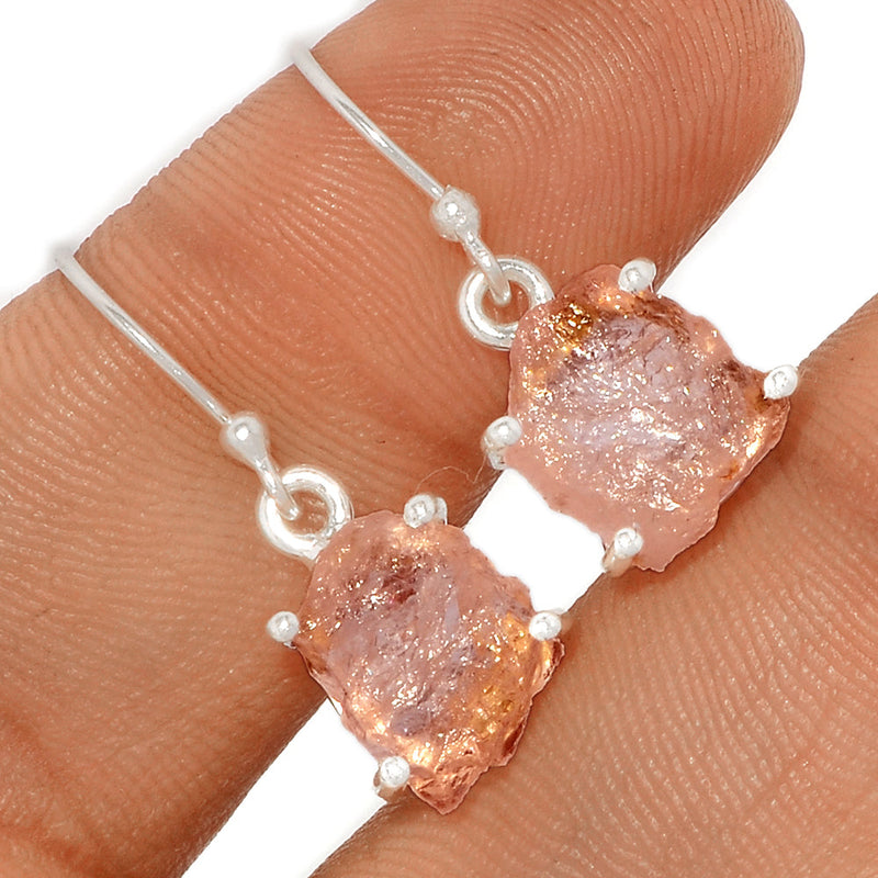 1.1" Claw - Morganite Rough Earrings - MGNE281