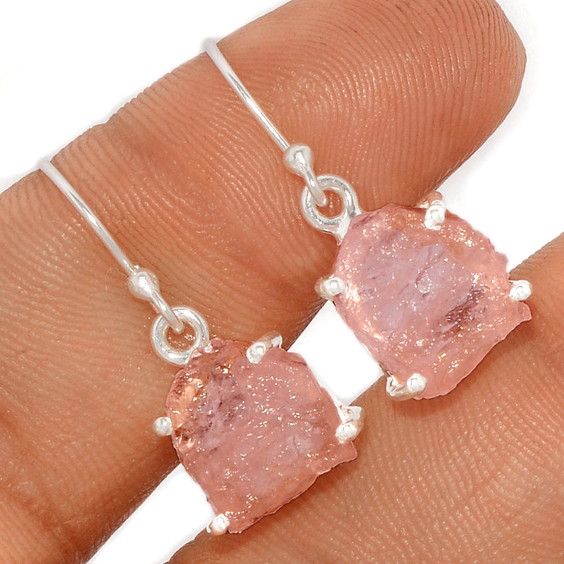 1.1" Claw - Morganite Rough Earrings - MGNE286