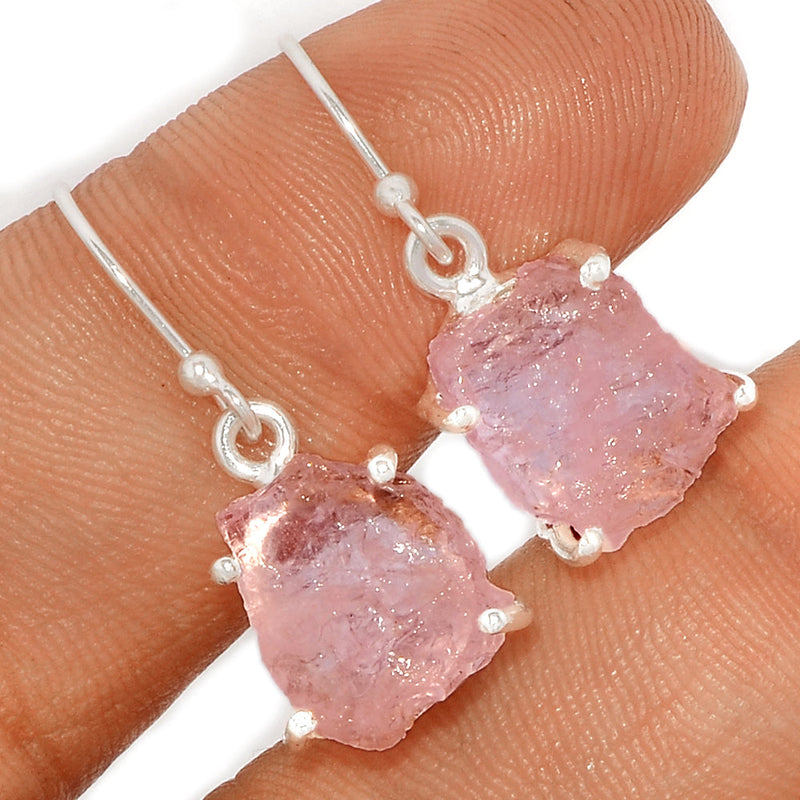 1.1" Claw - Morganite Rough Earrings - MGNE290