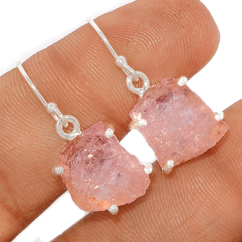 1.1" Claw - Morganite Rough Earrings - MGNE295
