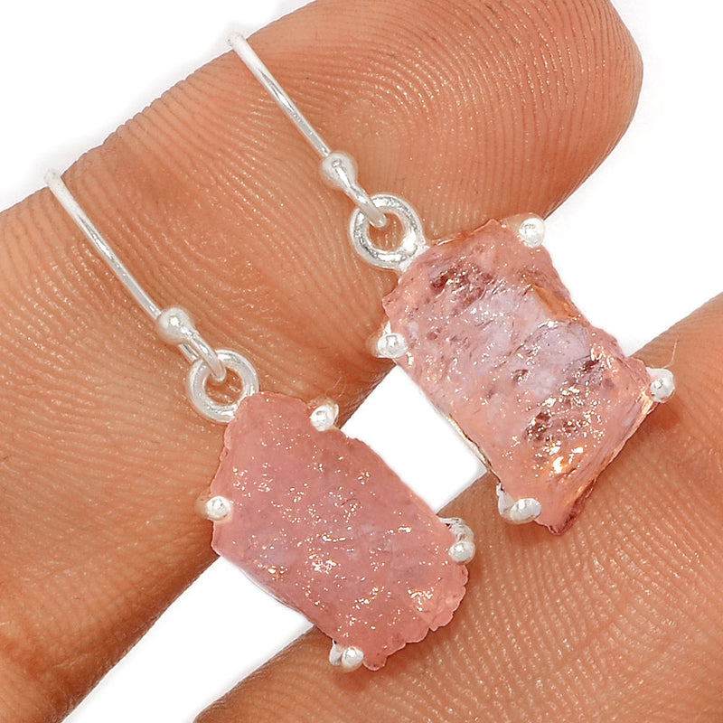 1.2" Claw - Morganite Rough Earrings - MGNE298