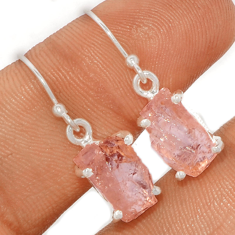 1.1" Claw - Morganite Rough Earrings - MGNE299