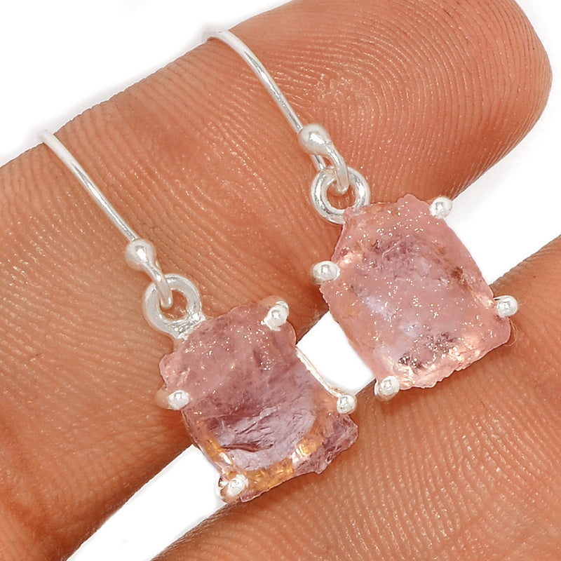 1.1" Claw - Morganite Rough Earrings - MGNE302