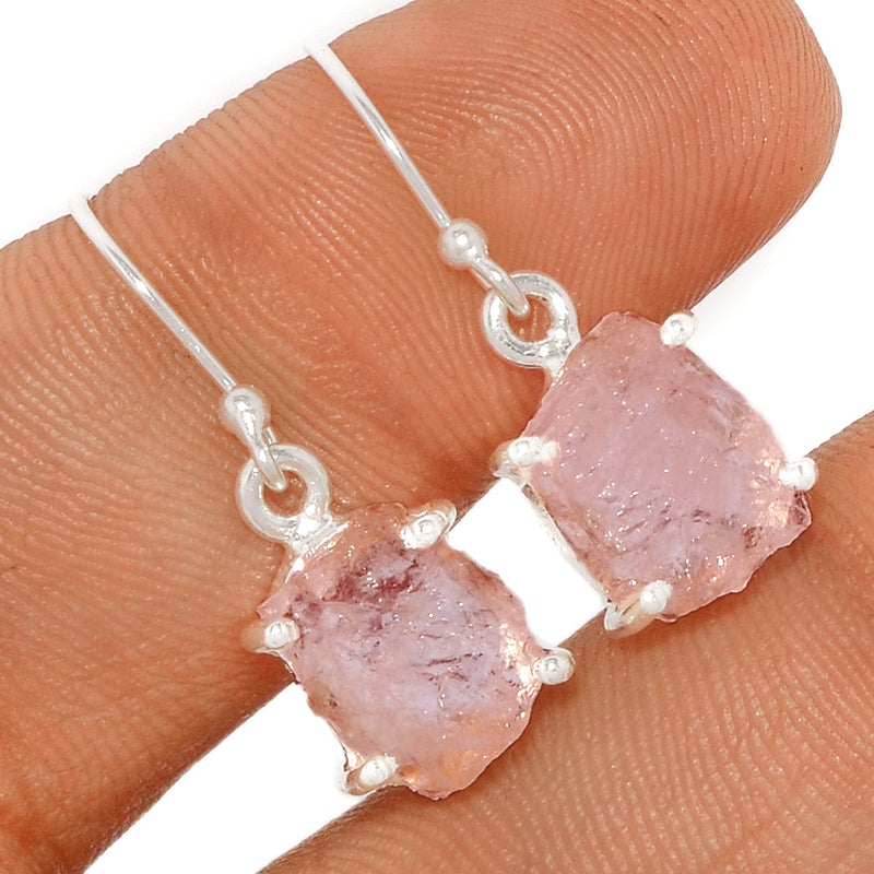 1.1" Claw - Morganite Rough Earrings - MGNE303