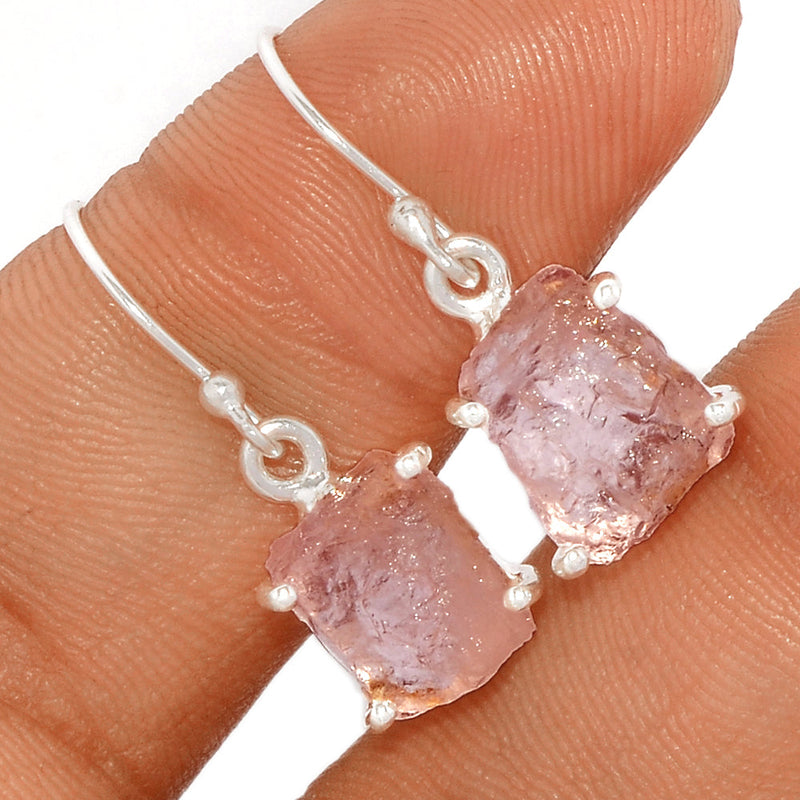 1.1" Claw - Morganite Rough Earrings - MGNE307