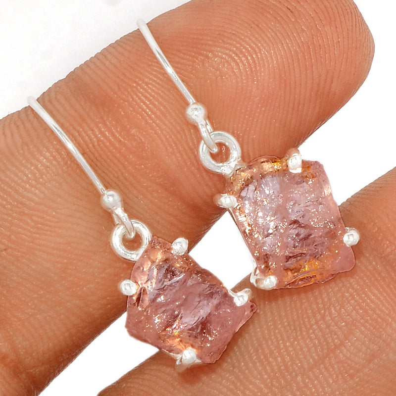 1.1" Claw - Morganite Rough Earrings - MGNE308