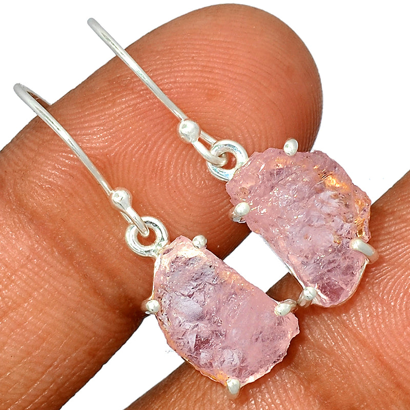 1.2" Claw - Morganite Rough Earrings - MGNE314