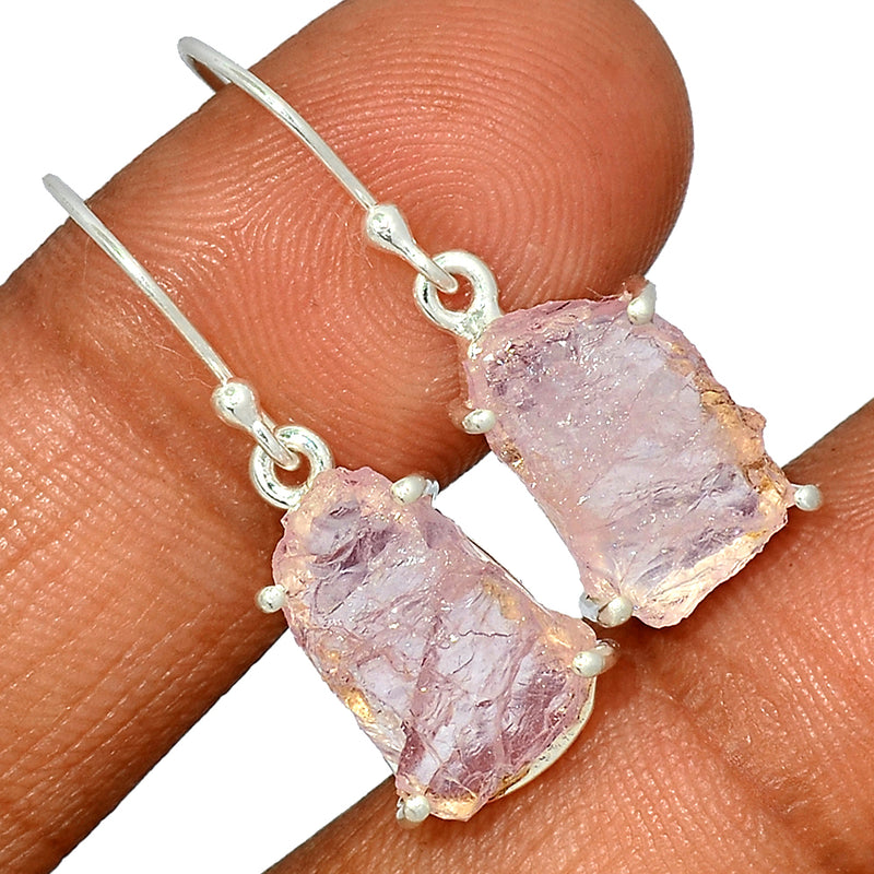 1.2" Claw - Morganite Rough Earrings - MGNE323