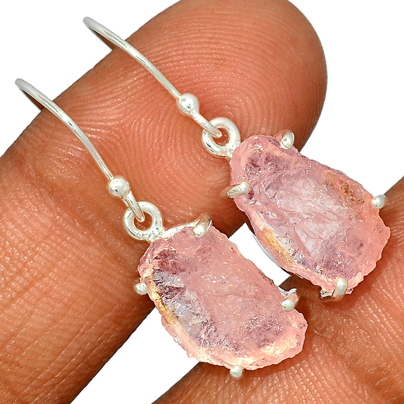 1.3" Claw - Morganite Rough Earrings - MGNE331