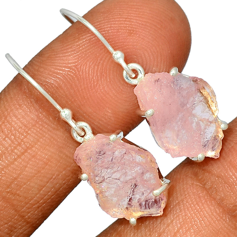 1.3" Claw - Morganite Rough Earrings - MGNE334
