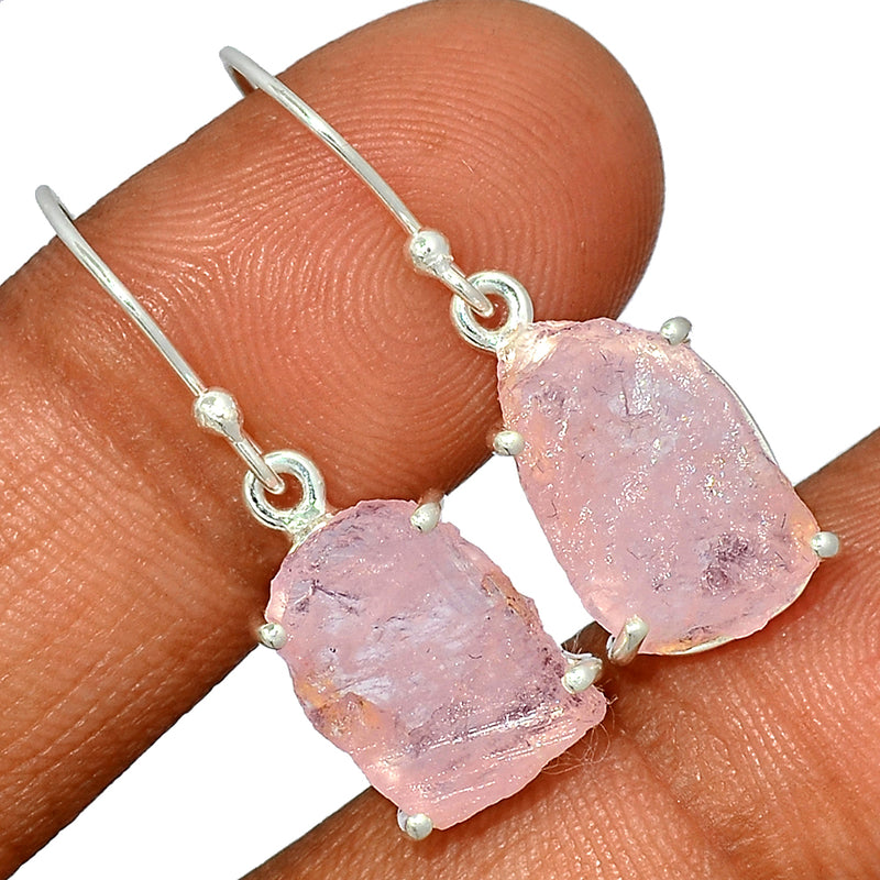 1.2" Claw - Morganite Rough Earrings - MGNE346