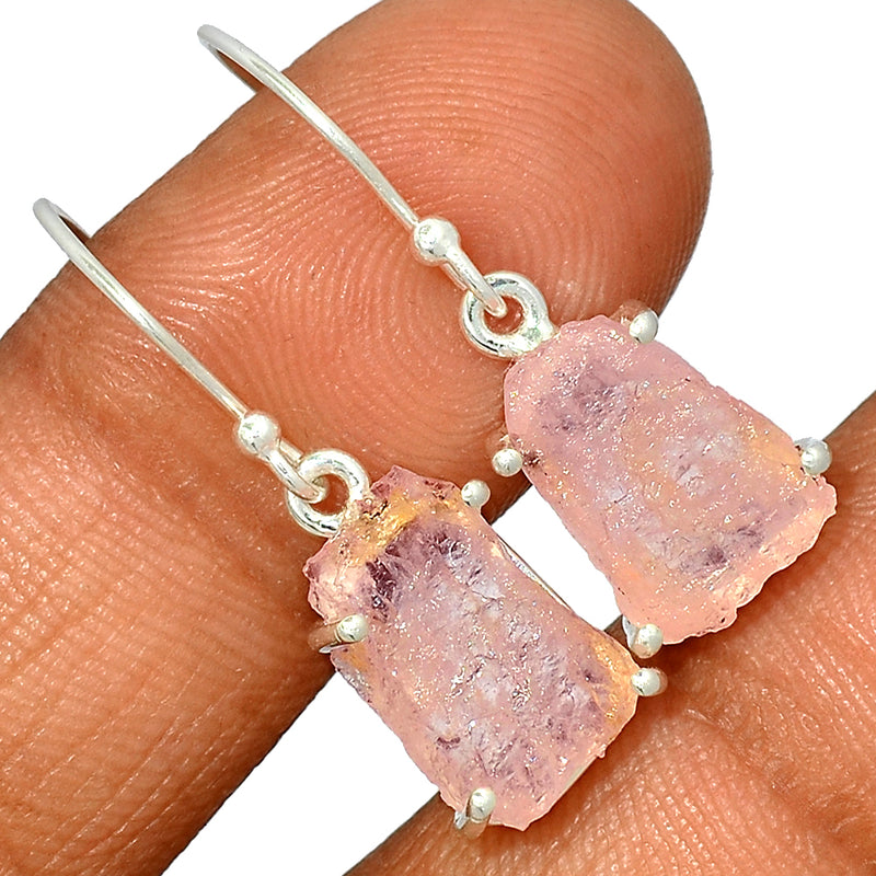 1.2" Claw - Morganite Rough Earrings - MGNE348