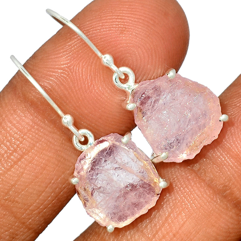1.2" Claw - Morganite Rough Earrings - MGNE365