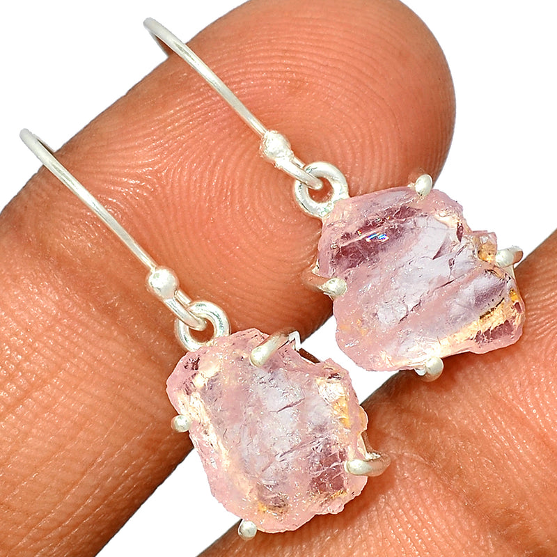 1.1" Claw - Morganite Rough Earrings - MGNE369