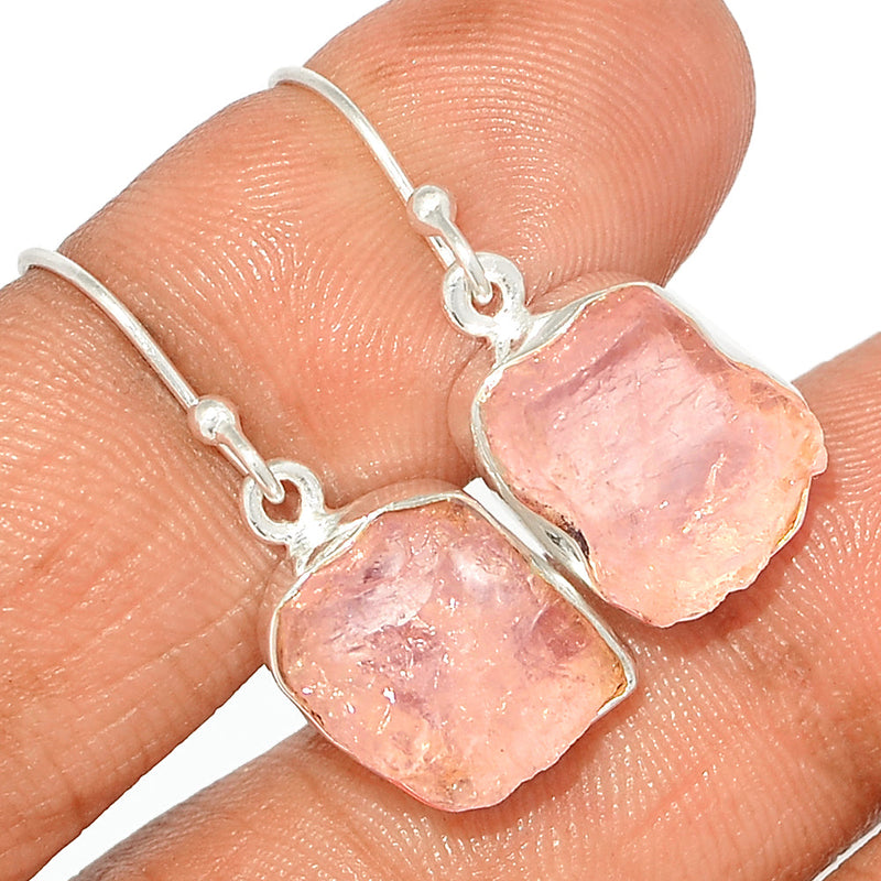 1.2" Morganite Rough Earrings - MGNE382