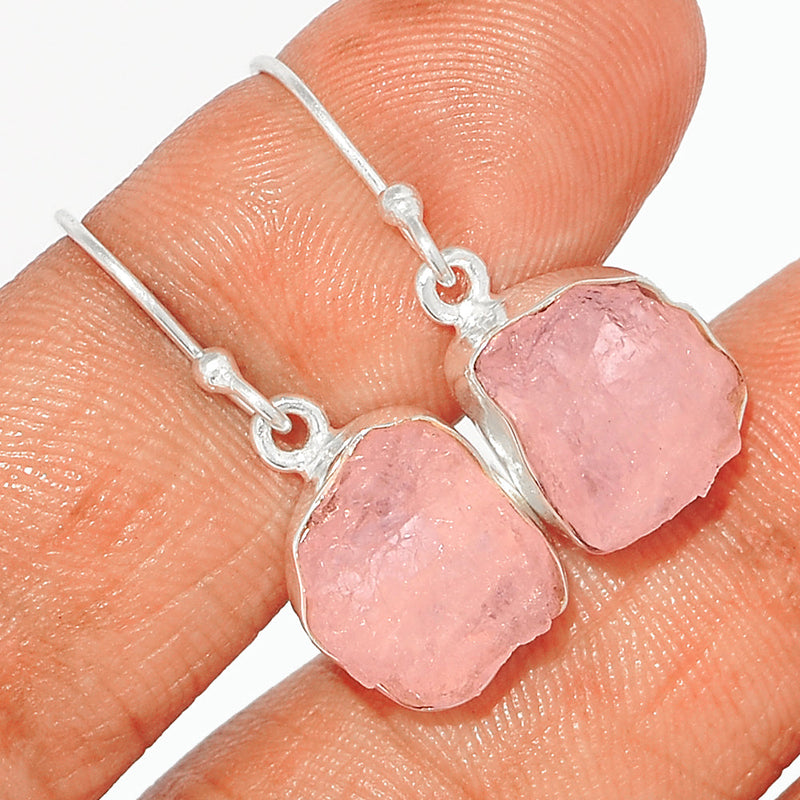 1.2" Morganite Rough Earrings - MGNE383