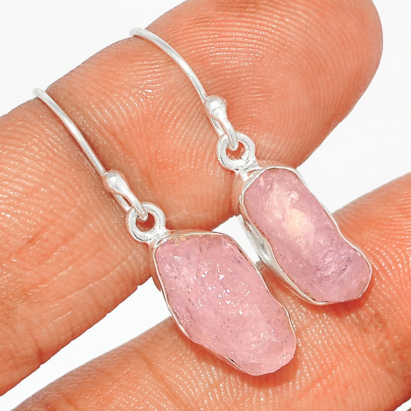 1.2" Morganite Rough Earrings - MGNE386