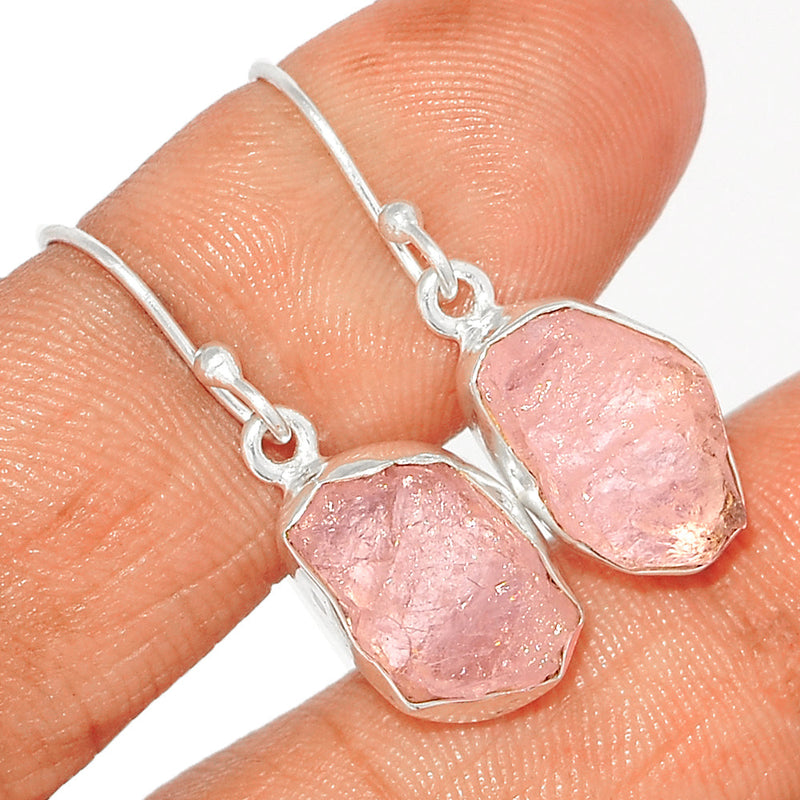 1.2" Morganite Rough Earrings - MGNE388