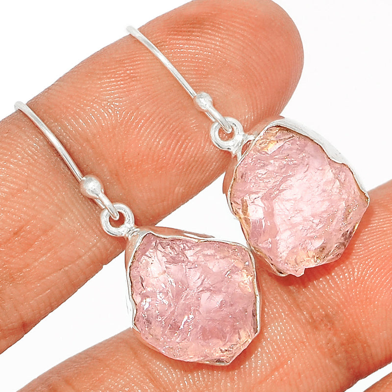 1.3" Morganite Rough Earrings - MGNE391