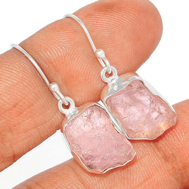 1.3" Morganite Rough Earrings - MGNE392