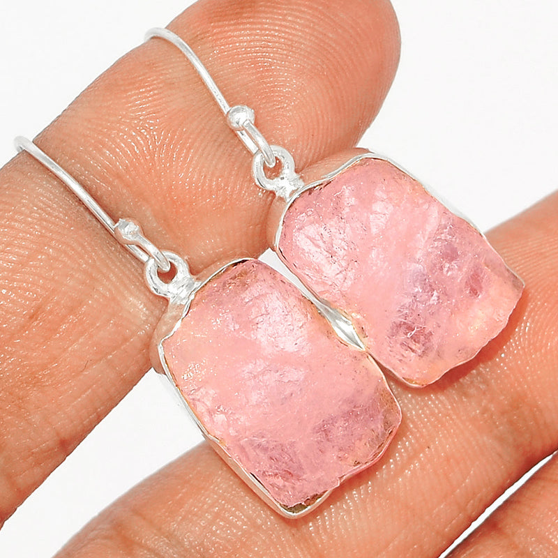 1.2" Morganite Rough Earrings - MGNE405