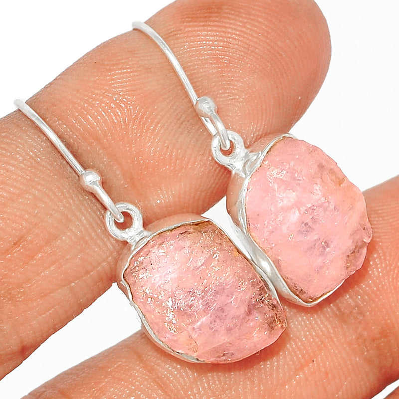 1.2" Morganite Rough Earrings - MGNE413