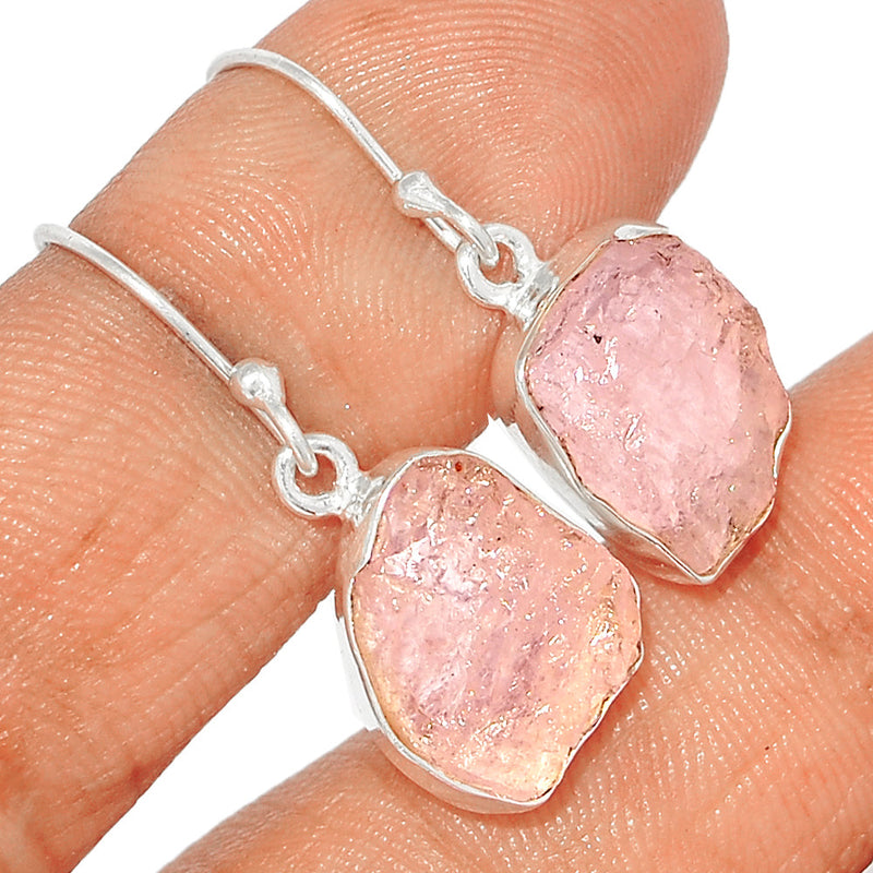 1.2" Morganite Rough Earrings - MGNE414