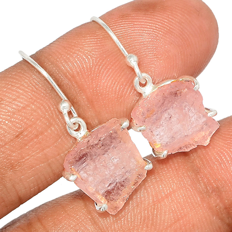 1.1"  Claw - Morganite Rough Earrings - MGNE422