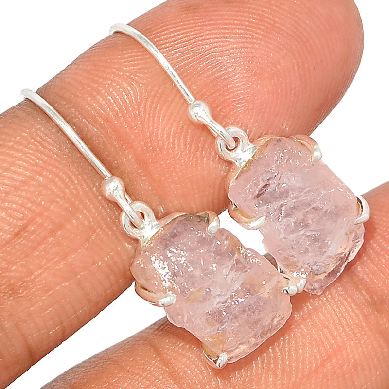 1.2"  Claw - Morganite Rough Earrings - MGNE424