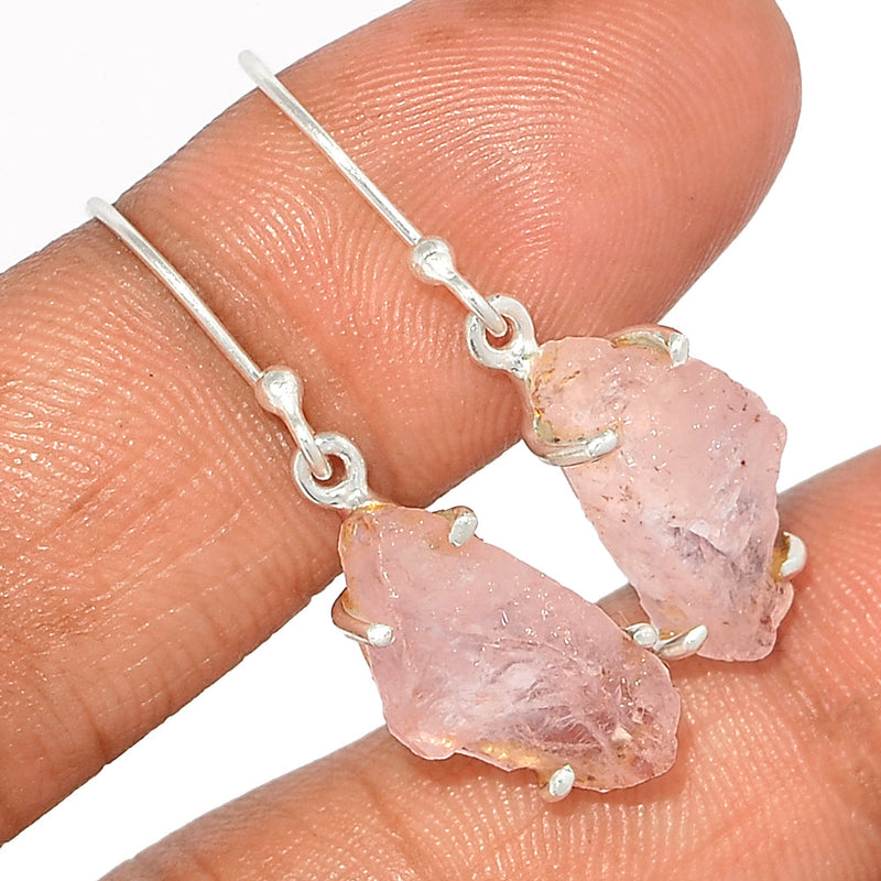 1.3"  Claw - Morganite Rough Earrings - MGNE431