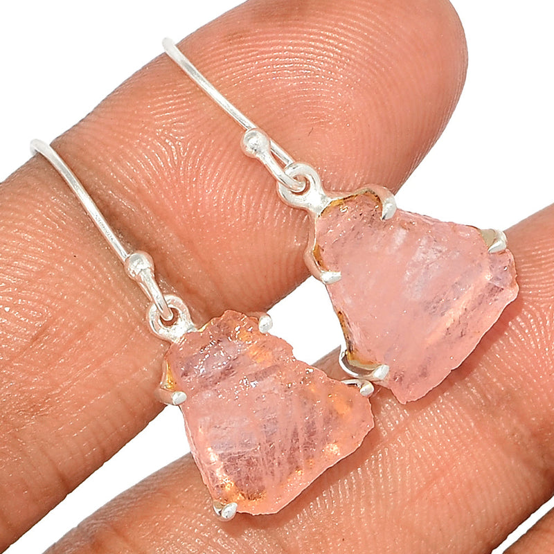 1.2"  Claw - Morganite Rough Earrings - MGNE444