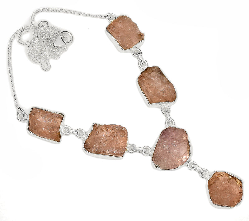 18.5" Morganite Rough Necklace - MGNN2