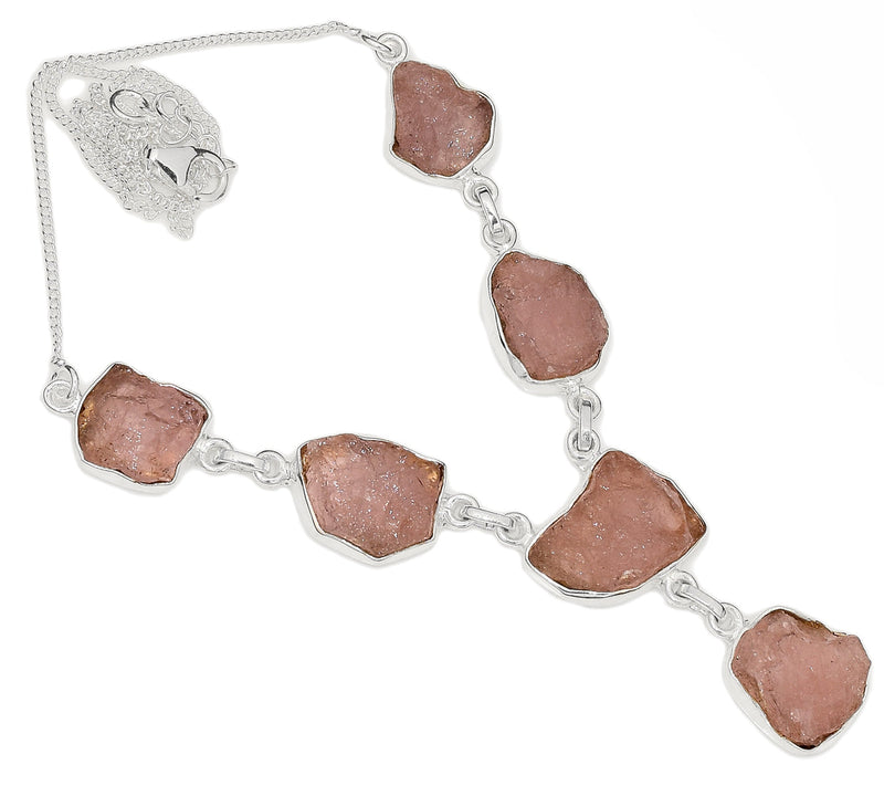 18.5" Morganite Rough Necklace - MGNN4