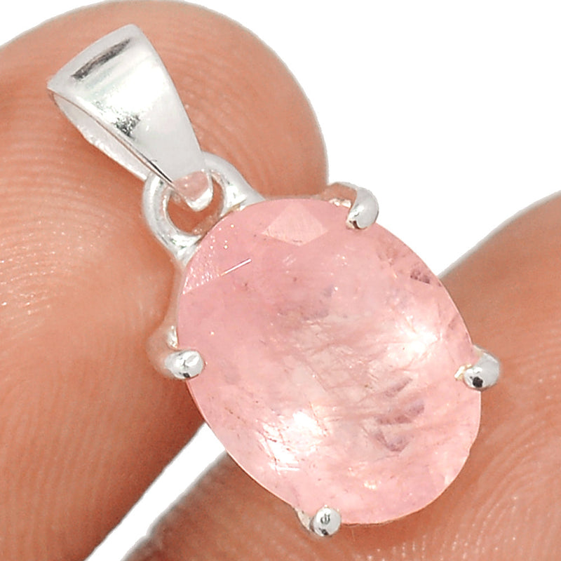 0.8" Claw - Morganite Faceted Pendants - MGNP528