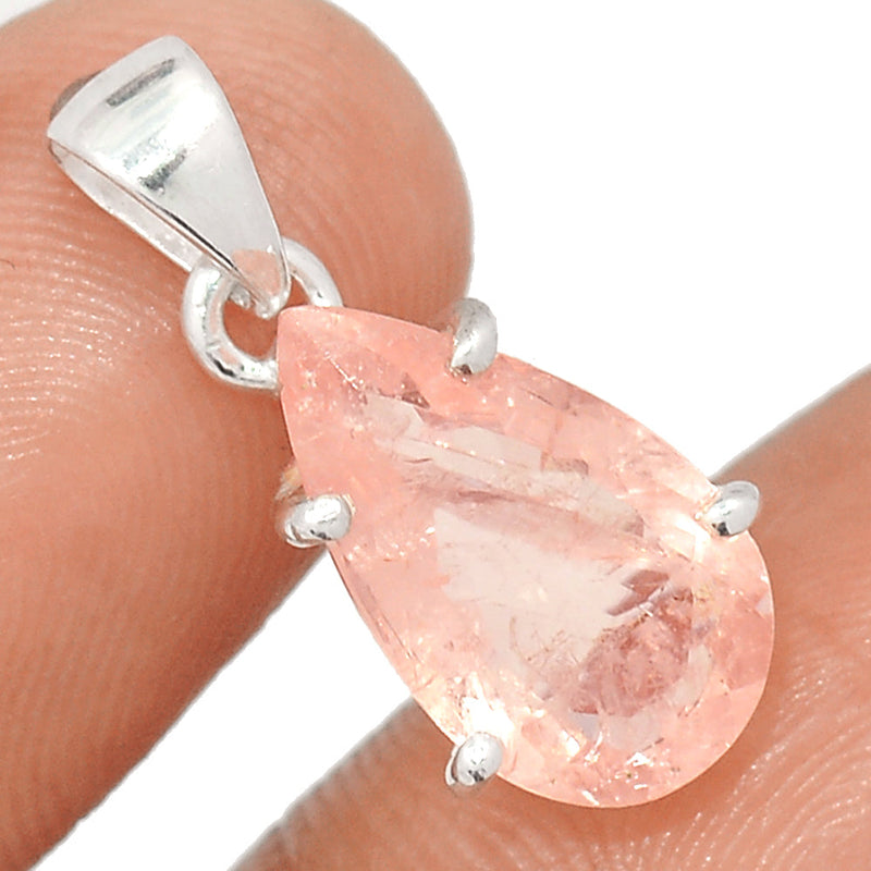 0.8" Claw - Morganite Faceted Pendants - MGNP530
