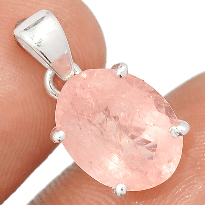 0.8" Claw - Morganite Faceted Pendants - MGFP531