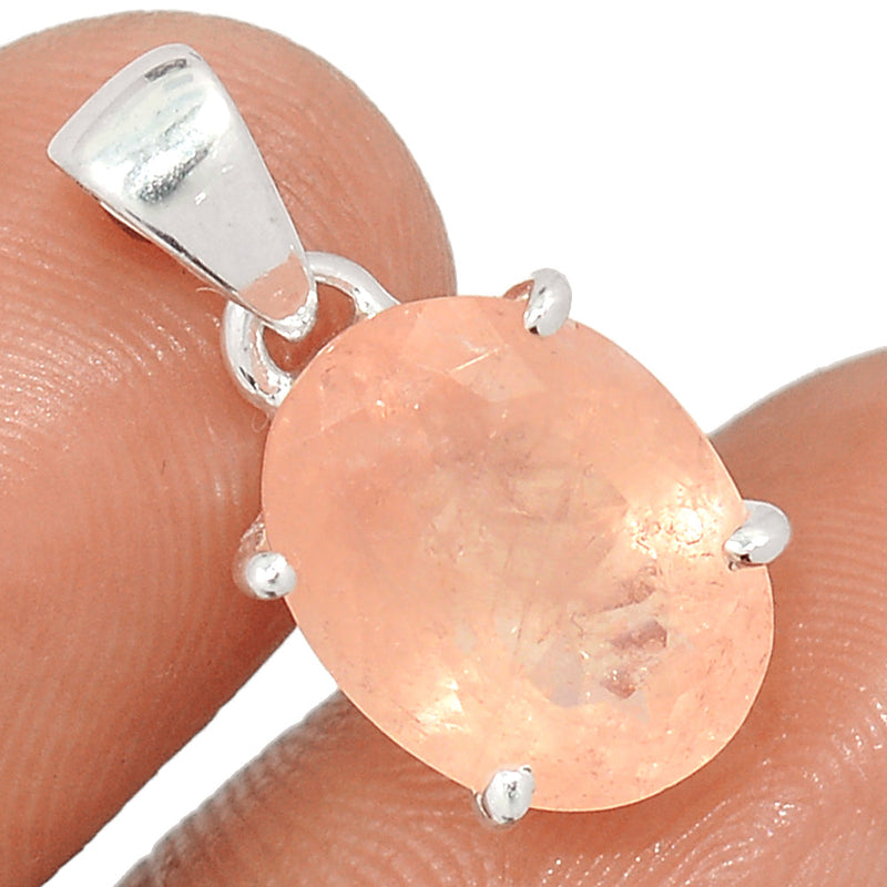 0.8" Claw - Morganite Faceted Pendants - MGNP532