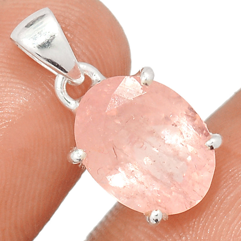 0.8" Claw - Morganite Faceted Pendants - MGNP533