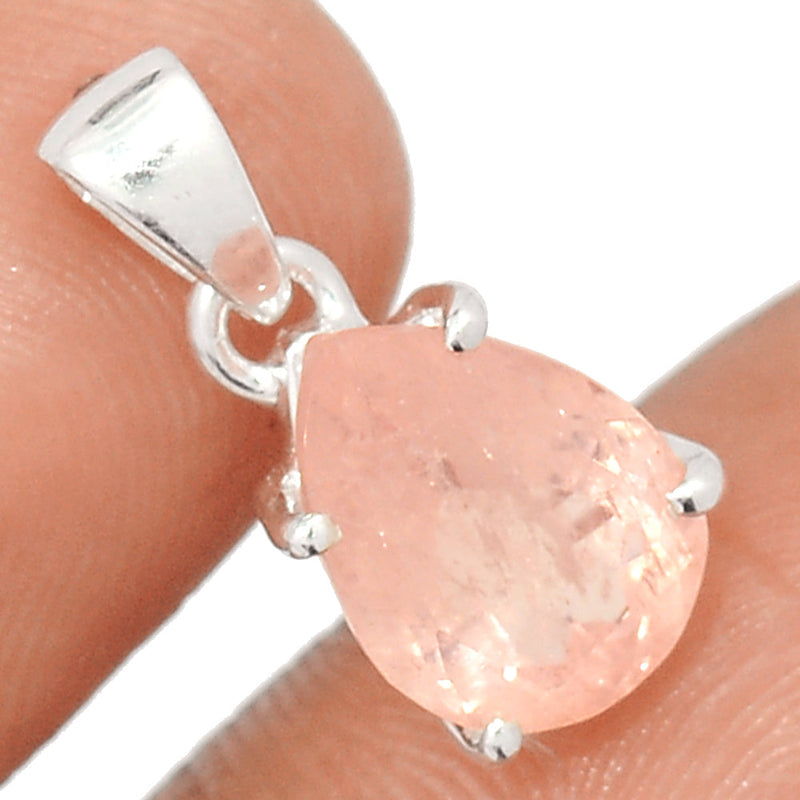 0.7" Claw - Morganite Faceted Pendants - MGNP534