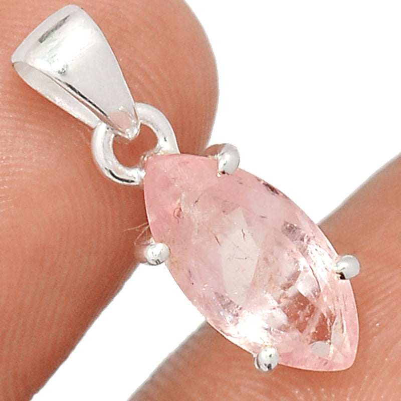 0.8" Claw - Morganite Faceted Pendants - MGNP535