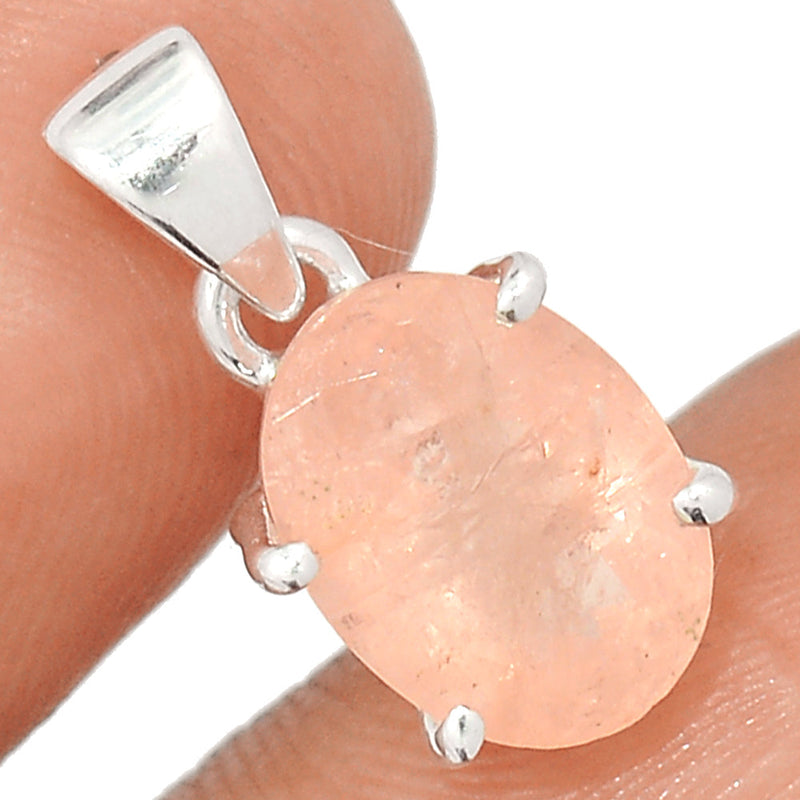 0.7" Claw - Morganite Faceted Pendants - MGNP536