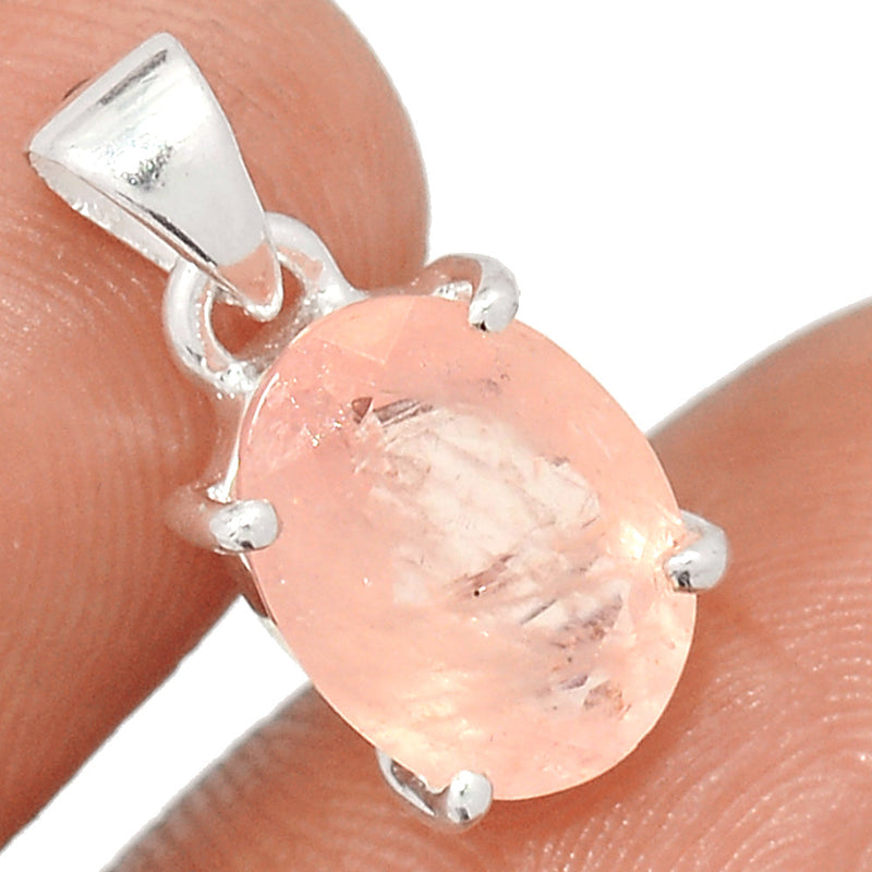0.7" Claw - Morganite Faceted Pendants - MGNP540