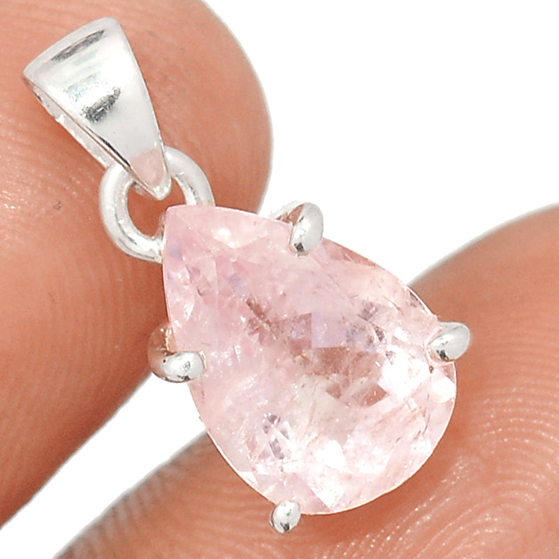 0.7" Claw - Morganite Faceted Pendants - MGNP542