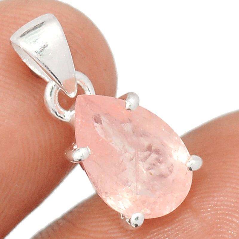 0.7" Claw - Morganite Faceted Pendants - MGNP544