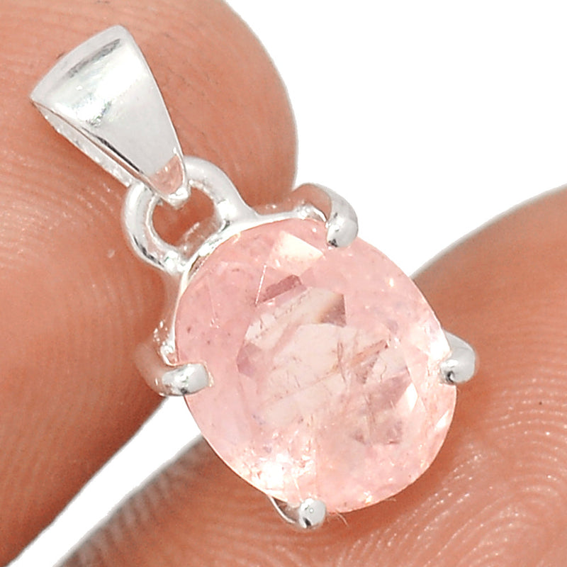 0.7" Claw - Morganite Faceted Pendants - MGNP546